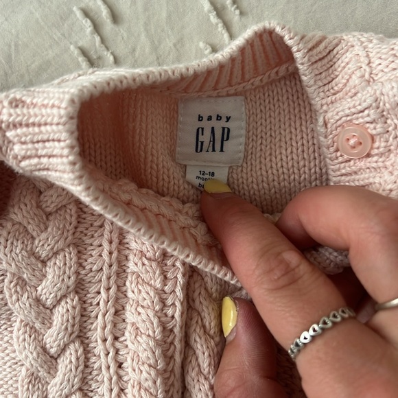 GAP Baby Pink Cable Knit Sweater - Picture 2 of 2